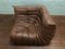 Vintage Brown Leather Togo Living Room Set by Michel Ducaroy for Ligne Roset, 1970s 51