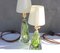 Green Crystal Lamps by Val St Lambert, Set of 2 7