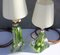 Green Crystal Lamps by Val St Lambert, Set of 2 11