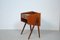 Fully Renovated Danish Teak Dressing Table and Nightstands with Decorated Glass Tops, 1960s, Set of 3 8