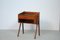 Fully Renovated Danish Teak Dressing Table and Nightstands with Decorated Glass Tops, 1960s, Set of 3, Image 9