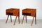 Toeletta completamente rinnovata in teak e comodini con ripiano in vetro decorato, Danimarca, anni '60, set di 3, Immagine 6