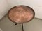 Antique Side Table with Wrought Iron Legs and Copper Table Top 2