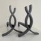 Cast Iron Flame Andirons, France, 1950s, Set of 2 2