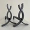 Cast Iron Flame Andirons, France, 1950s, Set of 2, Image 2