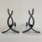 Cast Iron Flame Andirons, France, 1950s, Set of 2 3
