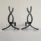 Cast Iron Flame Andirons, France, 1950s, Set of 2, Image 1