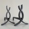 Cast Iron Flame Andirons, France, 1950s, Set of 2 4