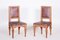 Antique Biedermeier Chairs in Oak and Leather, 1800s, Set of 2 1