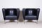 Art Deco Black Armchairs in Leather by Jindrich Halabala for Up Závody, 1930s, Set of 2 19