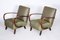 Art Deco Armchairs in Beech and Green Fabric attributed to Jindřich Halabala for Up Závody, Former Former Czechoslovakiaoslovakia, 1930s, Set of 2 1