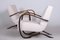 Art Deco Model H-269 Lounge Chairs in Beech and White Upholstery attributed to Jindřich Halabala for Up Závody, Former Czechoslovakia, 1930s, Set of 2 7