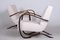 Art Deco Model H-269 Lounge Chairs in Beech and White Upholstery attributed to Jindřich Halabala for Up Závody, Former Czechoslovakia, 1930s, Set of 2, Image 7