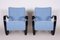 Art Deco Model H-269 Lounge Chairs in Beech and Blue Upholstery attributed to Jindřich Halabala for Up Závody, Former Czechoslovakia, 1930s, Set of 2, Image 17