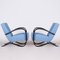 Art Deco Model H-269 Lounge Chairs in Beech and Blue Upholstery attributed to Jindřich Halabala for Up Závody, Former Czechoslovakia, 1930s, Set of 2 18
