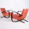 Art Deco Model H-269 Lounge Chairs in Beech and Red Upholstery attributed to Jindřich Halabala for Up Závody, Former Czechoslovakia, 1930s, Set of 2 13