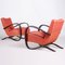Art Deco Model H-269 Lounge Chairs in Beech and Red Upholstery attributed to Jindřich Halabala for Up Závody, Former Czechoslovakia, 1930s, Set of 2, Image 13