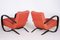 Art Deco Model H-269 Lounge Chairs in Beech and Red Upholstery attributed to Jindřich Halabala for Up Závody, Former Czechoslovakia, 1930s, Set of 2 4