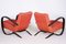 Art Deco Model H-269 Lounge Chairs in Beech and Red Upholstery attributed to Jindřich Halabala for Up Závody, Former Czechoslovakia, 1930s, Set of 2, Image 4