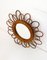 Vintage Rattan Flower Mirror, 1970 4