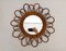 Vintage Rattan Flower Mirror, 1970 7