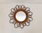 Vintage Rattan Flower Mirror, 1970 1