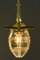 Lámpara colgante Art Déco con pantalla de vidrio tallado, Viena, Austria, años 20, Imagen 9