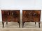 Bedside Tables in Walnut with Brass Handles, 1950, Set of 2 1