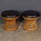 Tabourets Bas en Bambou, 1960s, Set de 2 3