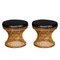 20th Century Bamboo Low Stools, 1960s, Set of 2 1