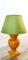 Gold Yellow Ceramic Table Lamp with Green Lampshade, Image 18