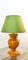 Goldgelbe Tischlampe aus Keramik mit grünem Lampenschirm 17