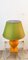 Gold Yellow Ceramic Table Lamp with Green Lampshade 15
