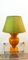 Goldgelbe Tischlampe aus Keramik mit grünem Lampenschirm 11