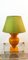 Lampada da tavolo in ceramica giallo oro con paralume verde, Immagine 11