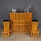 20th Century Italian Standing Dry Bar and Stools in Bamboo, 1960s, Set of 3, Image 4