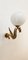 Winged Dragon Wandlampe aus Messing mit Glänzender weißer Kugel 15