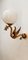 Winged Dragon Wandlampe aus Messing mit Glänzender weißer Kugel 16