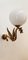 Winged Dragon Wandlampe aus Messing mit Glänzender weißer Kugel 21
