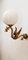 Winged Dragon Wandlampe aus Messing mit Glänzender weißer Kugel 19