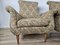 Vintage Italian Floral Armchairs with Wooden Feet and Padded Pillow, 1970, Set of 2 10