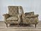 Vintage Italian Floral Armchairs with Wooden Feet and Padded Pillow, 1970, Set of 2, Image 3