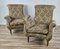 Vintage Italian Floral Armchairs with Wooden Feet and Padded Pillow, 1970, Set of 2, Image 2