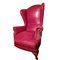 English Wingback Chair in Leather, Early 20th Century 3