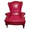 English Wingback Chair in Leather, Early 20th Century 4