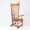Arts & Crafts Art Nouveau High Back Armchair in Oak with Rush Seat, 1900s 5