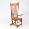 Arts & Crafts Art Nouveau High Back Armchair in Oak with Rush Seat, 1900s, Image 5