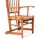 Arts & Crafts Art Nouveau High Back Armchair in Oak with Rush Seat, 1900s 8