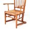 Arts & Crafts Art Nouveau High Back Armchair in Oak with Rush Seat, 1900s 7