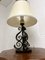 Brutalist Table Lamp with Wrought Iron Base 4